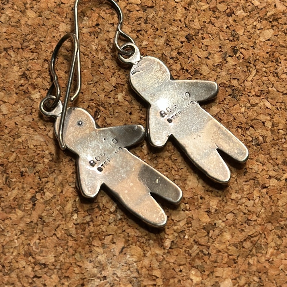 Sterling Gingerbread Earrings - Picture 4 of 7